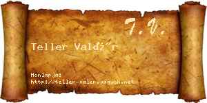 Teller Valér névjegykártya